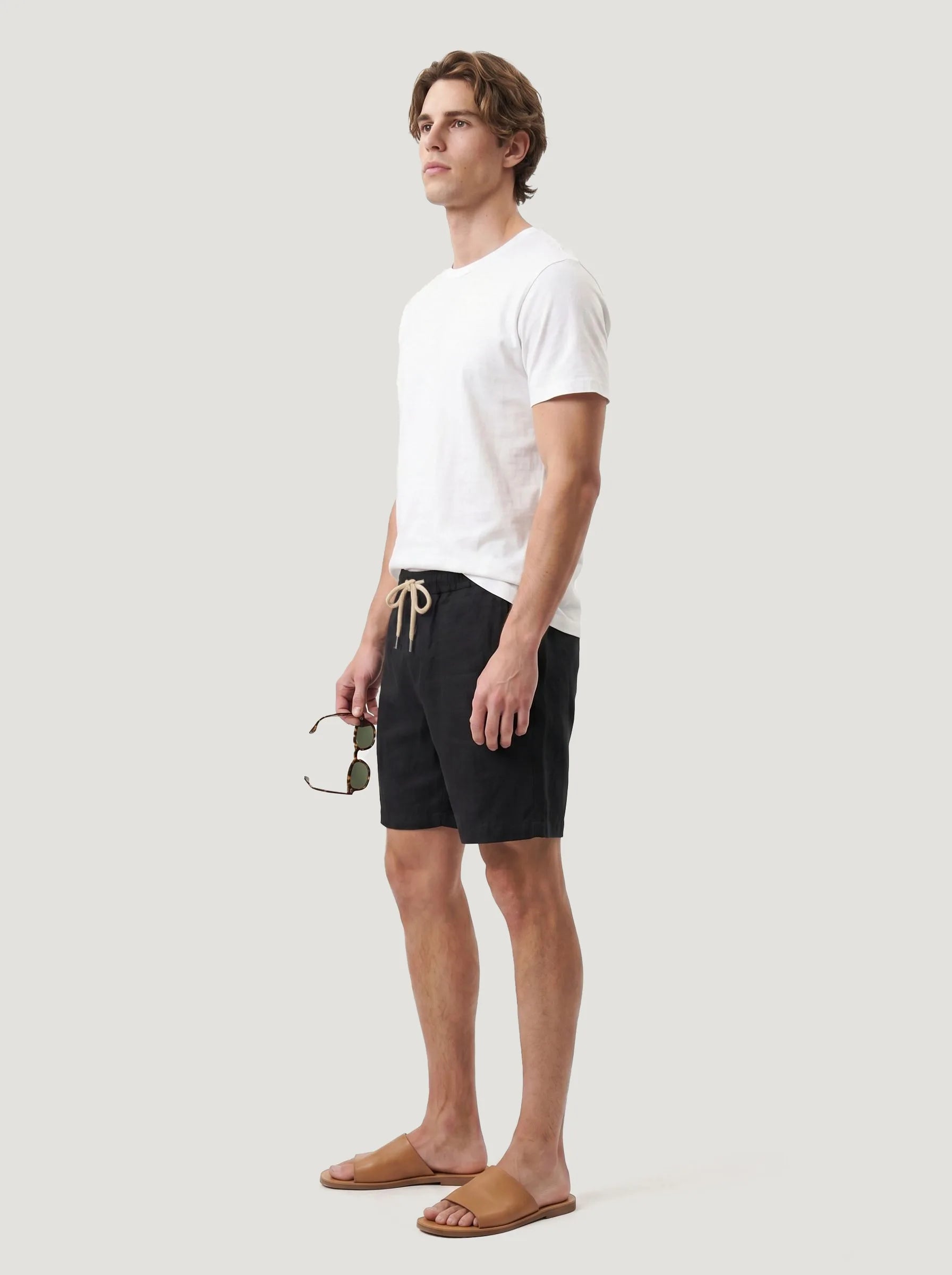 Short à cordon en 100 % lin européen