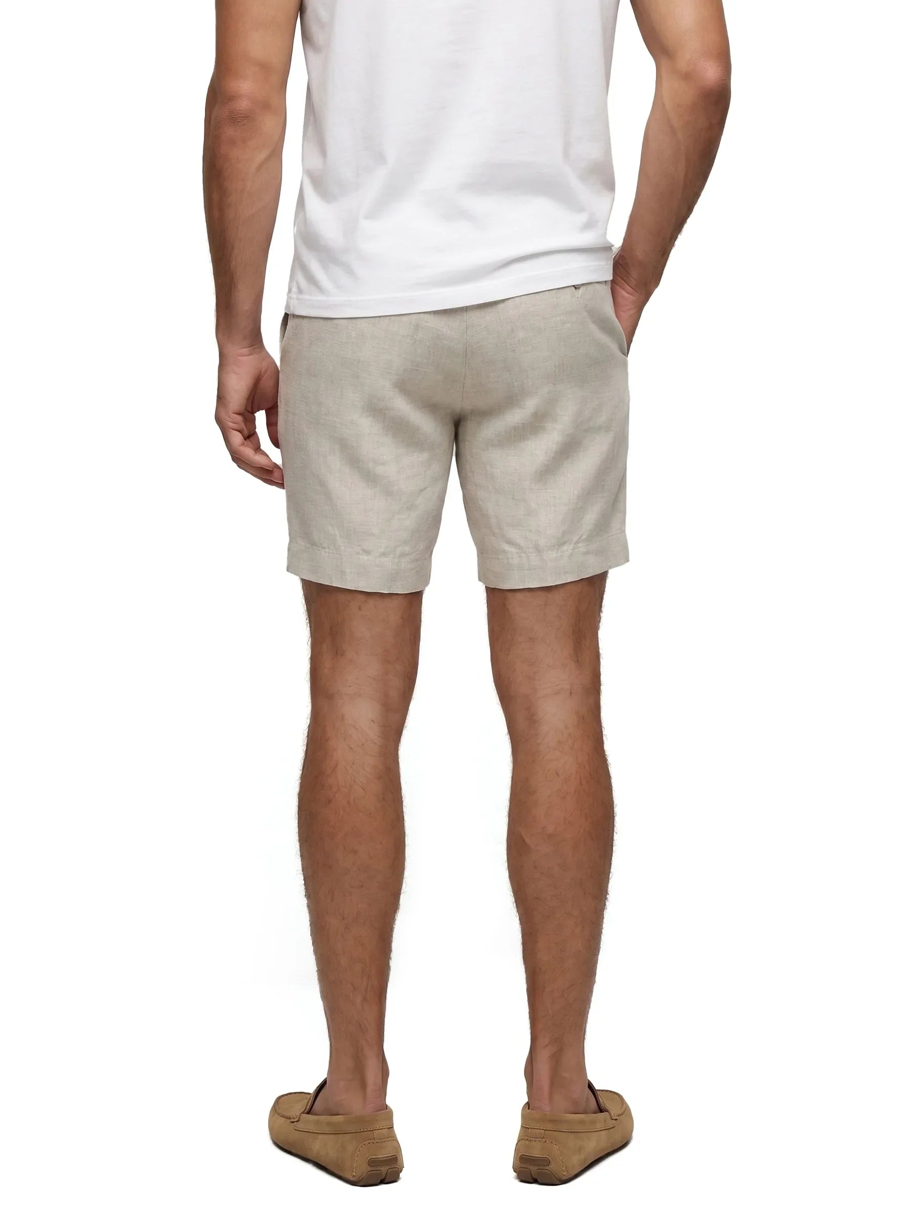 Anzugshorts aus 100 % europäischem Leinen — 2er-Pack