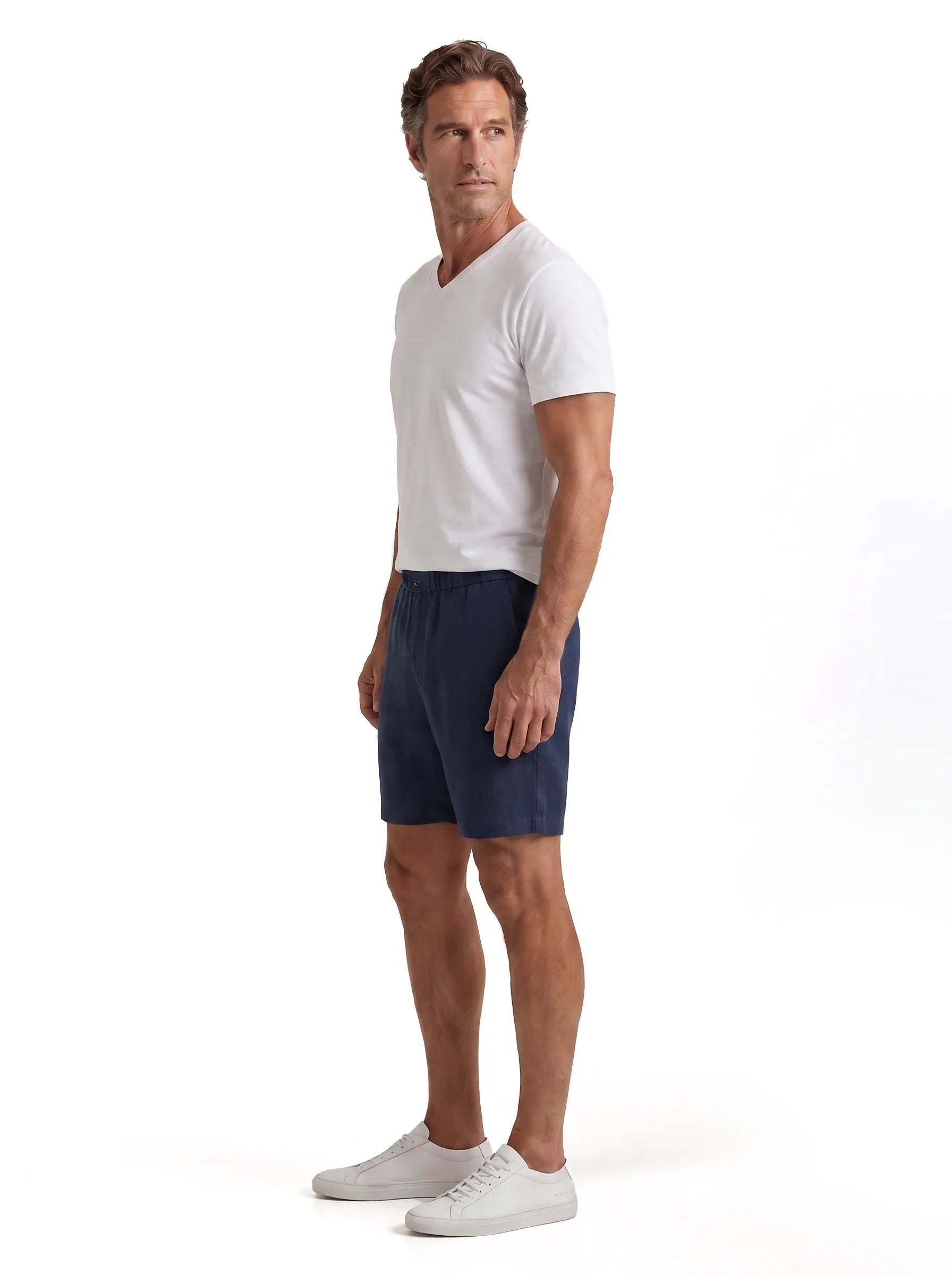 Anzugshorts aus 100 % europäischem Leinen — 2er-Pack