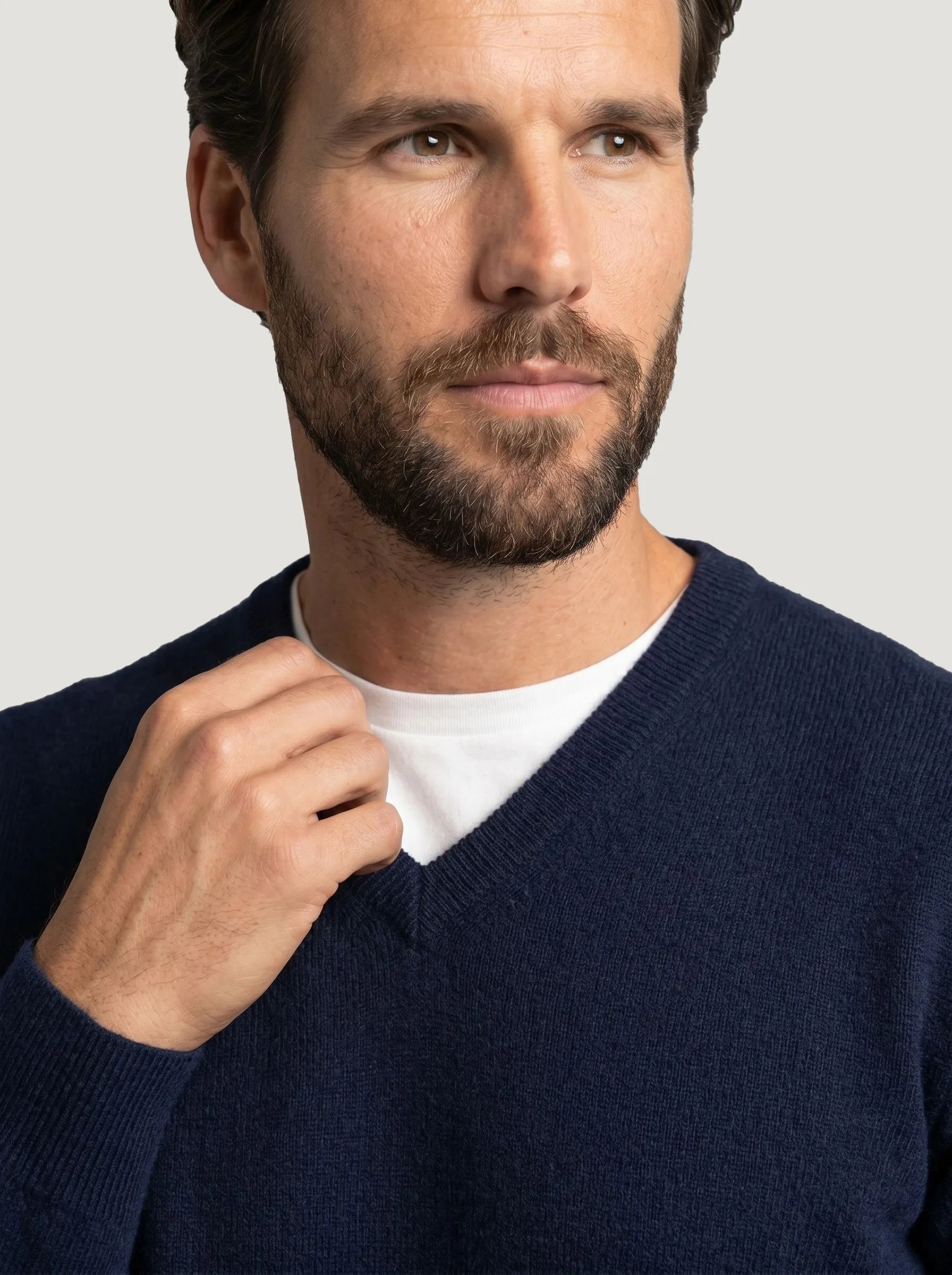 Mongolian Cashmere V-Neck Sweater