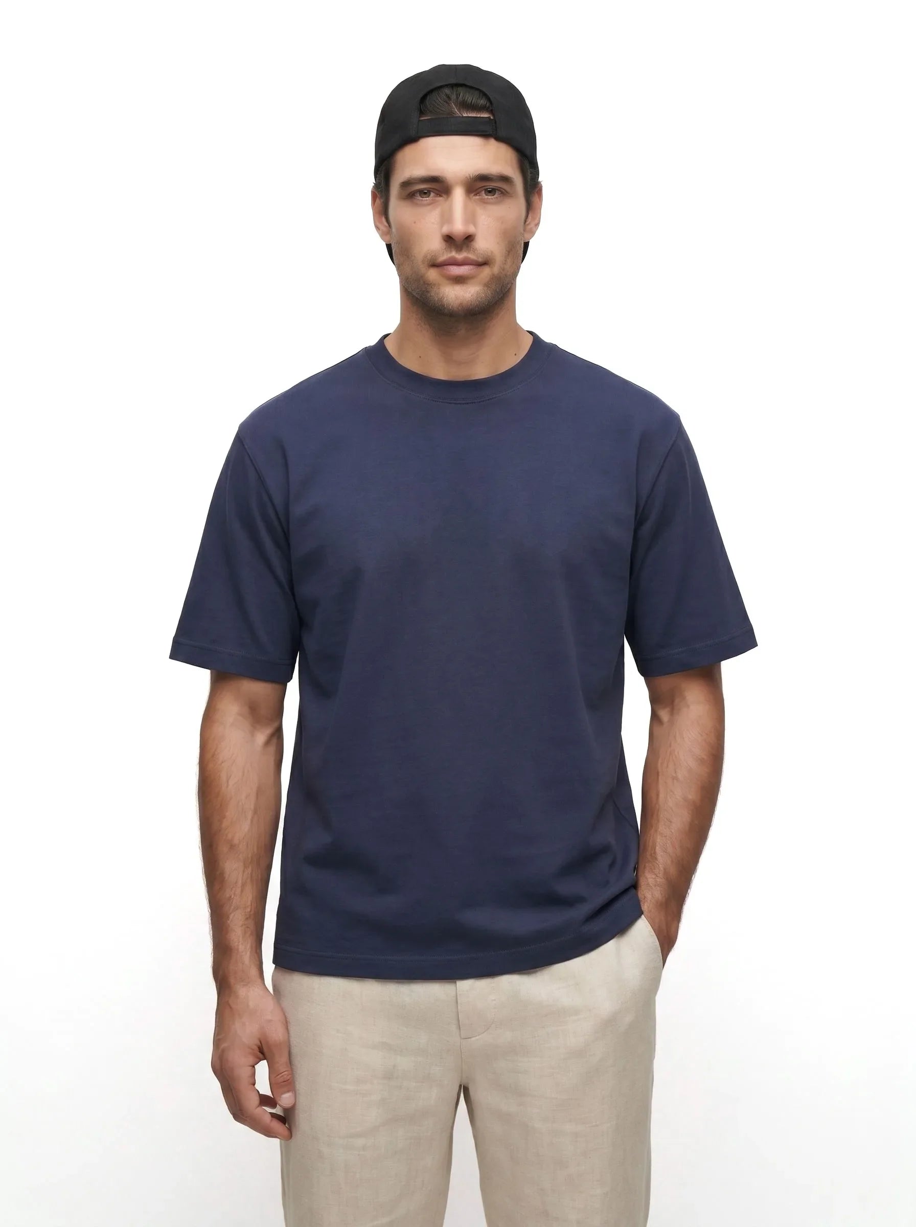 T-shirt girocollo pesante in cotone biologico 100% — Confezione da 3