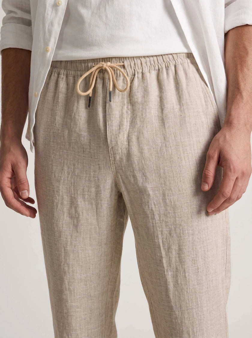 Pantaloni casual 100% lino europeo — Confezione da 2