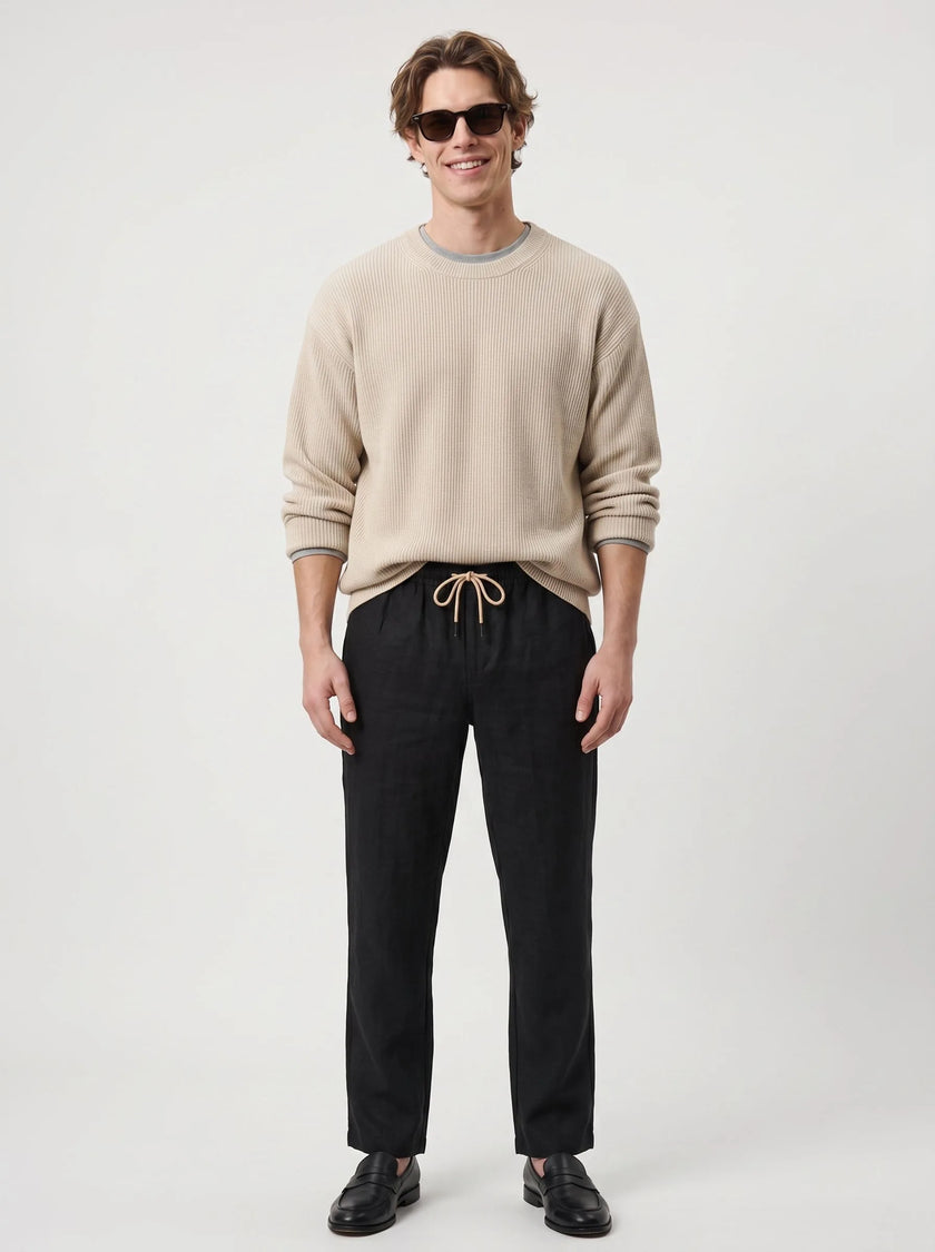 Pantaloni casual 100% lino europeo — Confezione da 2