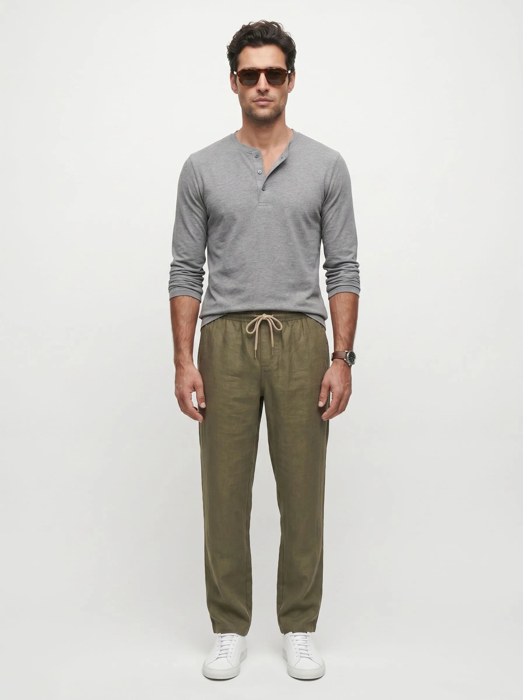 100% European Linen Casual Pants