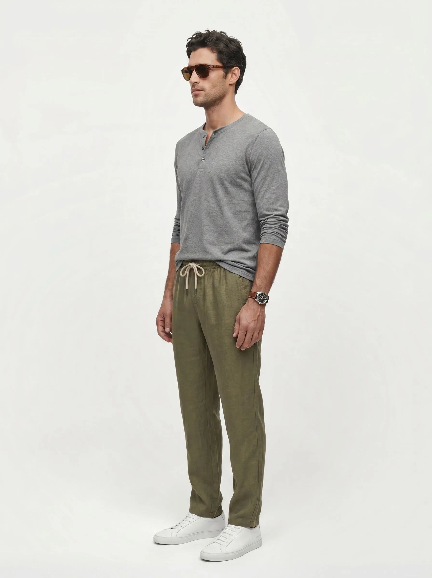 100% European Linen Casual Pants