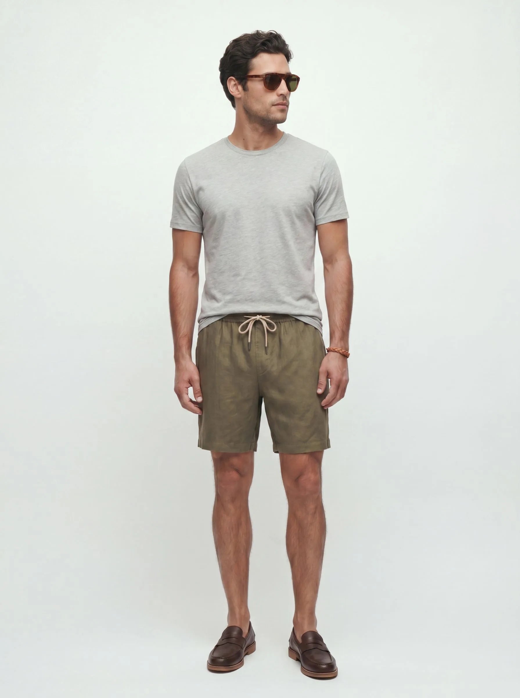 100% European Linen Casual Shorts