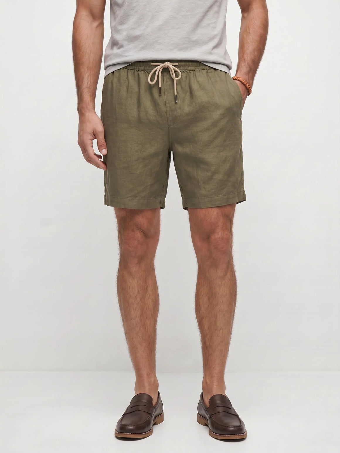 Short décontracté 100 % lin européen