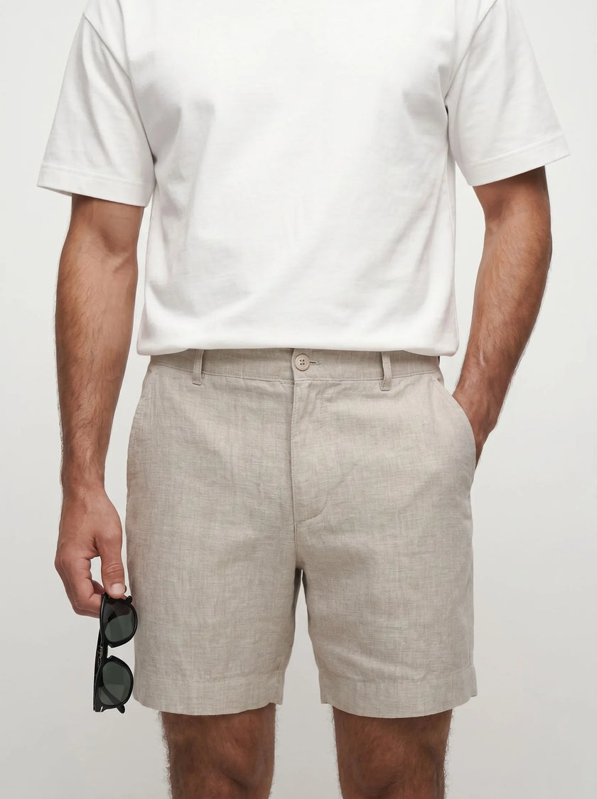 Pantaloncini eleganti in 100% lino europeo — Confezione da 2