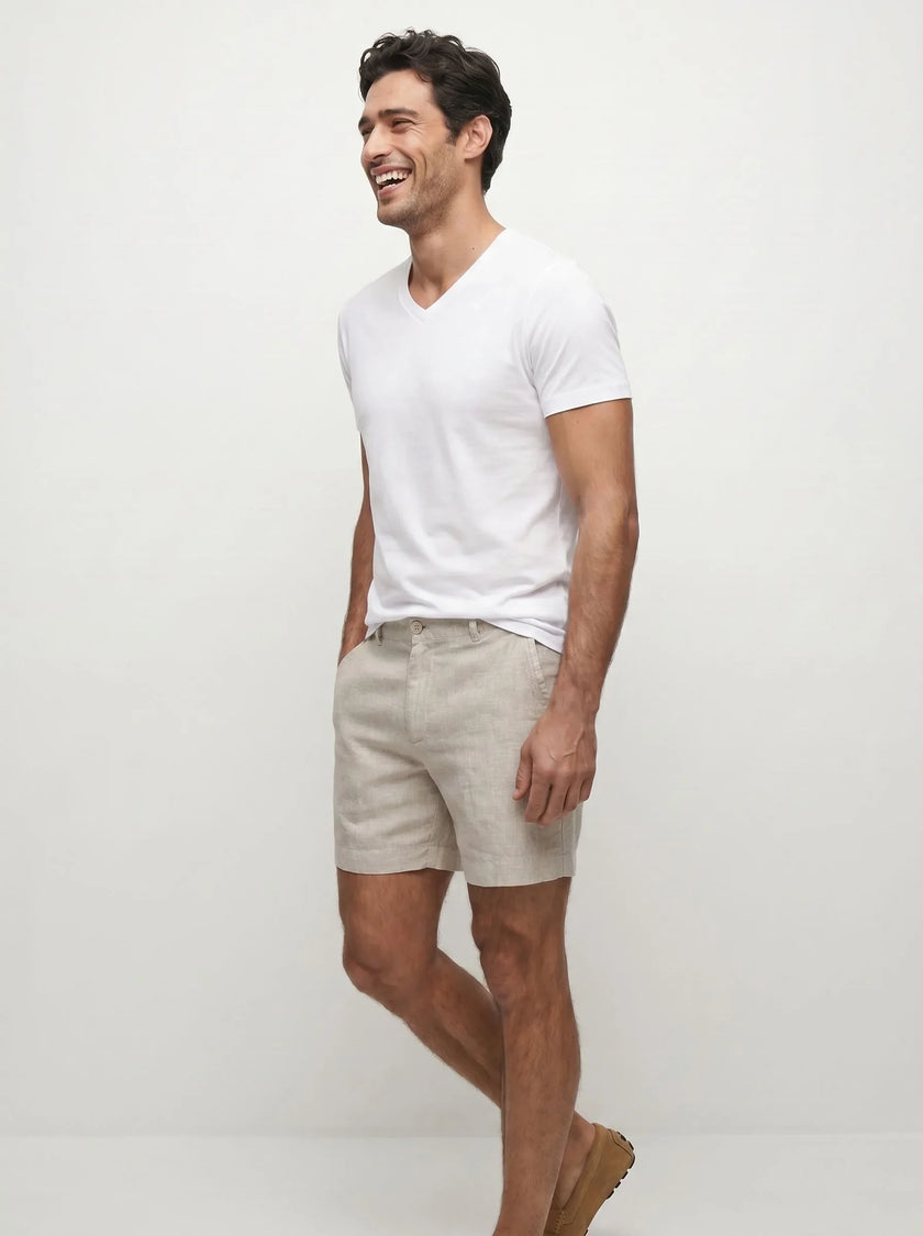 Pantaloncini eleganti in 100% lino europeo — Confezione da 2