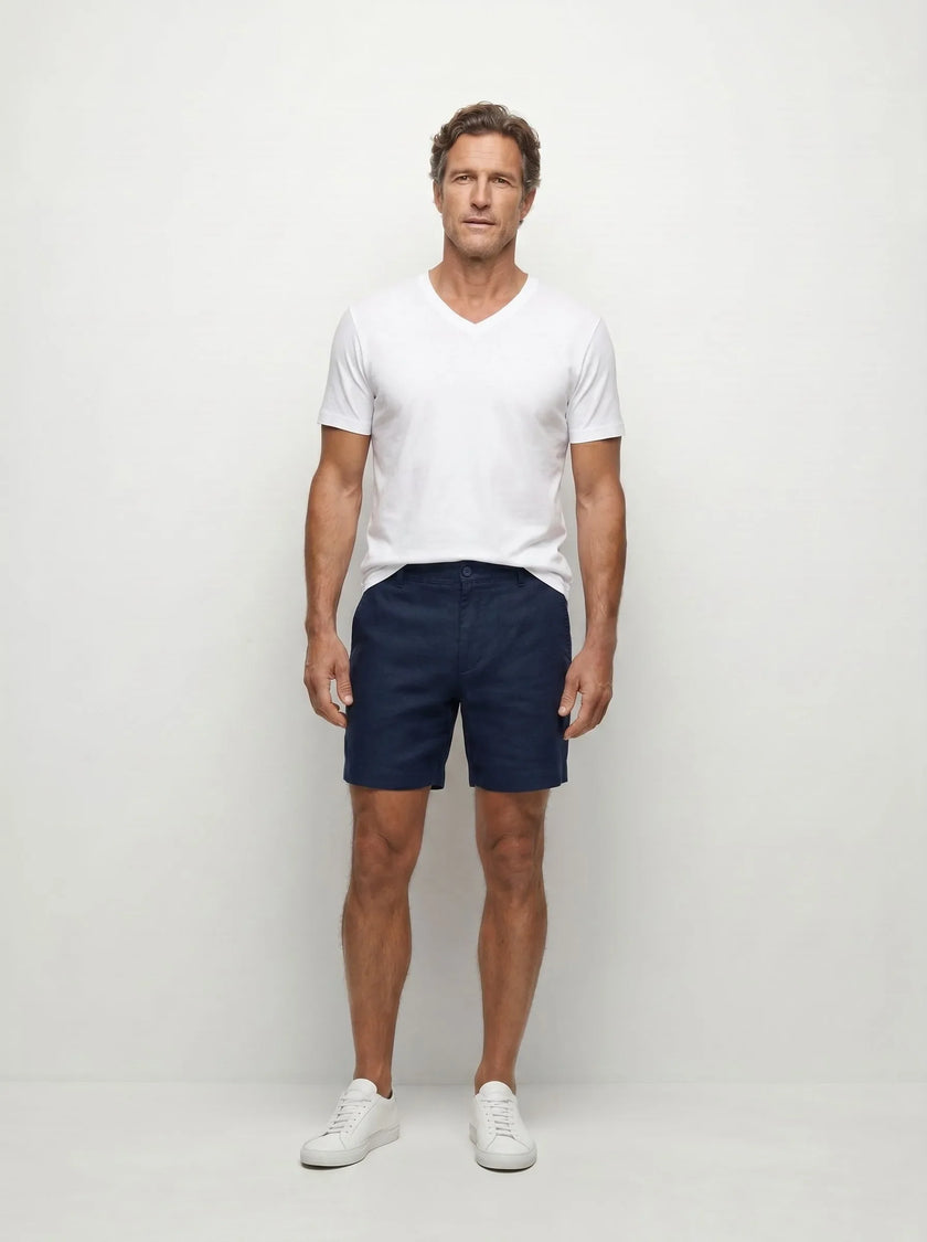 Pantaloncini eleganti in 100% lino europeo — Confezione da 2