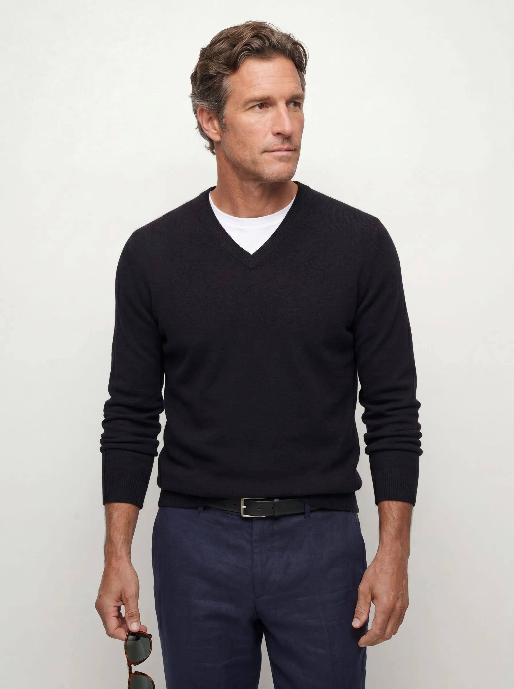 Mongolian Cashmere V-Neck Sweater