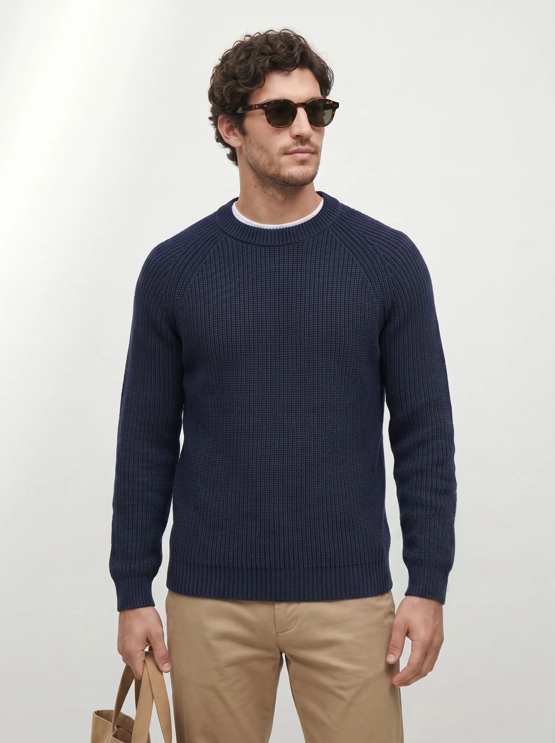 Organic Cotton Ribbed Crewneck Sweater