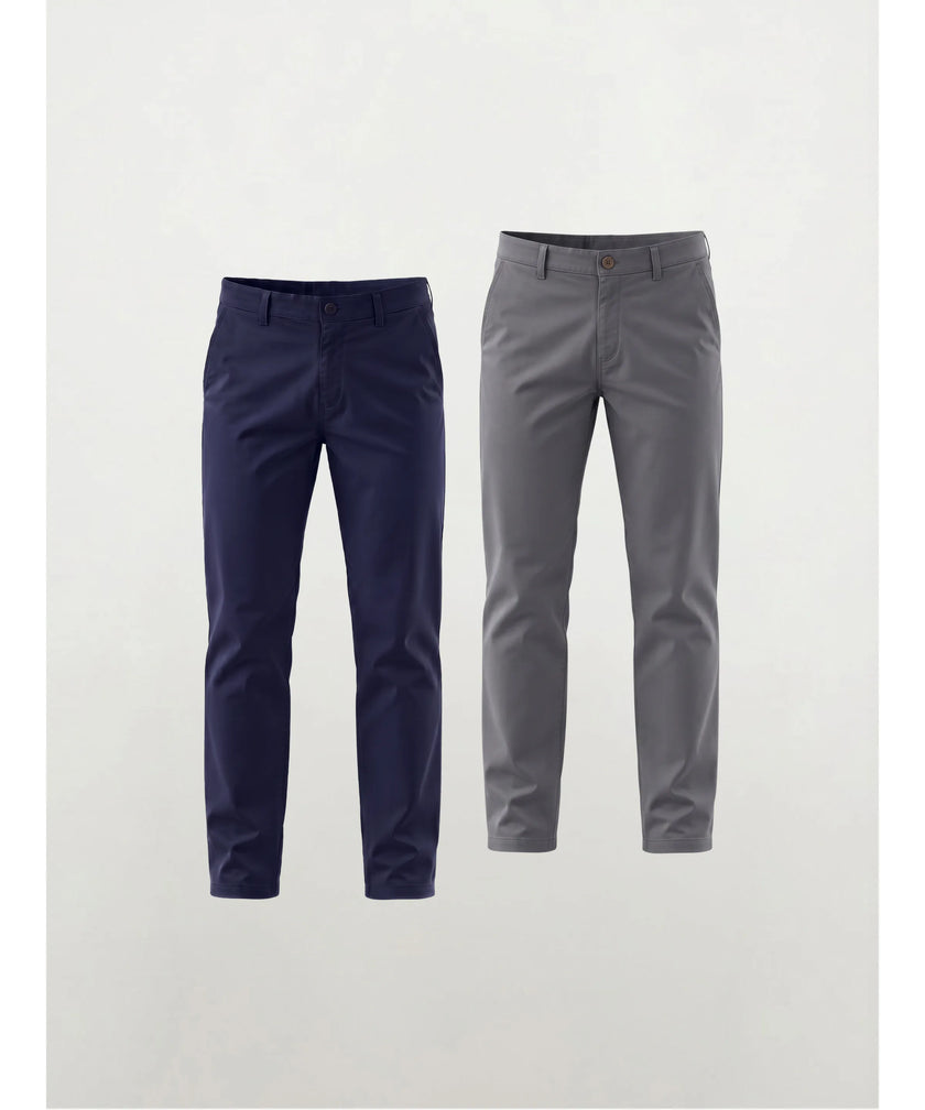 Pantaloni Chino Bonflex™ Super Stretch – Vestibilità Atletica Slim — Confezione da 2