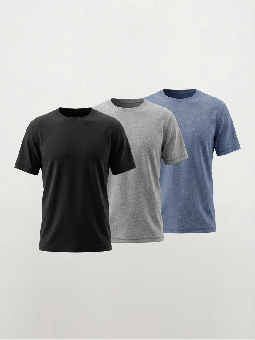 FlowBlend™ Active Crew Tee — Confezione da 3